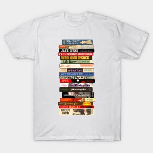 Classic Literature Books Stack T-Shirt